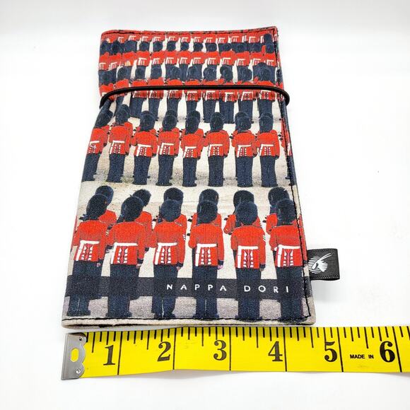 Nappa Dori London British Guard Print Fabric Passport Folding Wallet Case Unisex - Picture 9 of 9